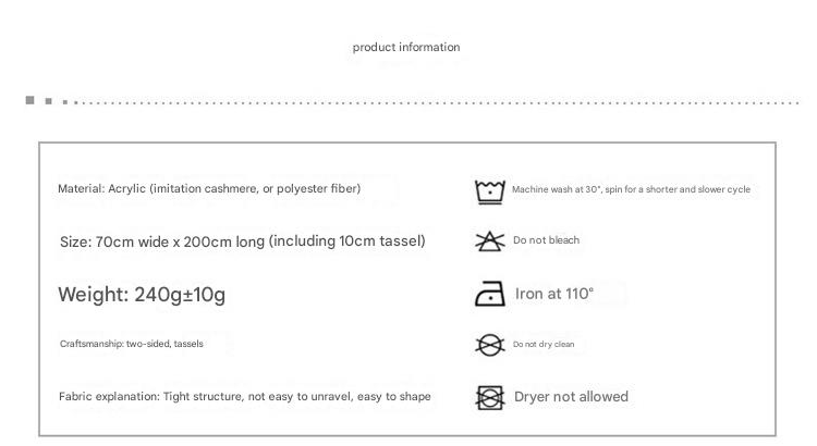 2pc Luxe Soft Imitation Cashmere Scarf - Warm Solid Tone Shawl with Elegant Fringe(Light white)