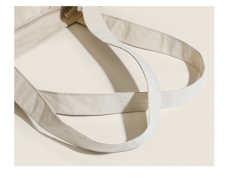 Beige Chic Lightweight Canvas Blend Tote Bag - Stylish Large Capacity Shoulder Bag for Women, Perfect for Commute & Daily Use