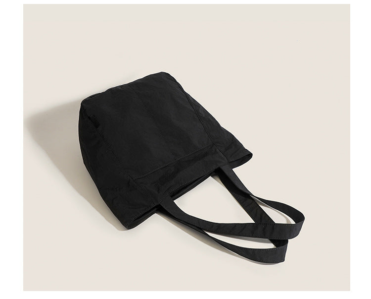 Black Chic Lightweight Canvas Blend Tote Bag - Stylish Large Capacity Shoulder Bag for Women, Perfect for Commute & Daily Use