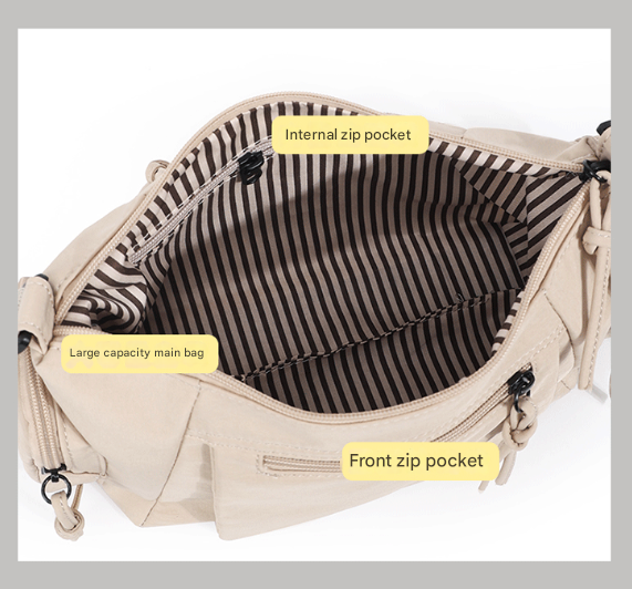 Green Chic Lightweight Multi-Pocket Oxford Crossbody Bag - Waterproof Retro Shoulder Bag for Women