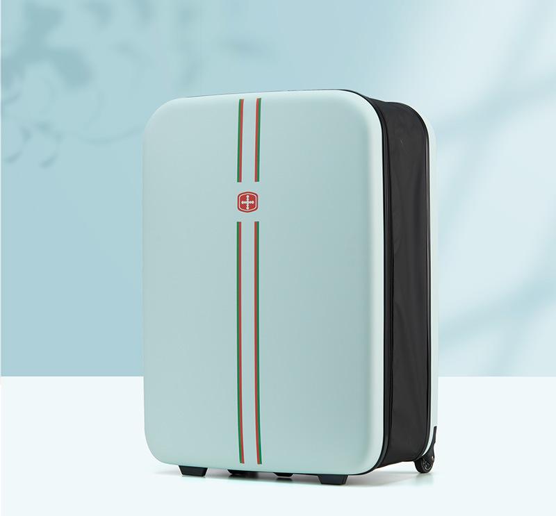 Compact Expandable Foldable Luggage - Reinforced Alloy Handle & Silent Wheels(light green)
