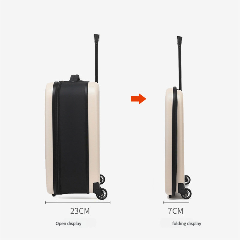 Compact Expandable Foldable Luggage - Reinforced Alloy Handle & Silent Wheels(light green)