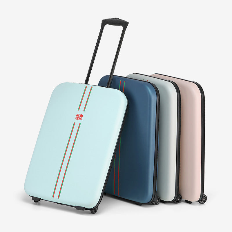 Compact Expandable Foldable Luggage - Reinforced Alloy Handle & Silent Wheels(pink)