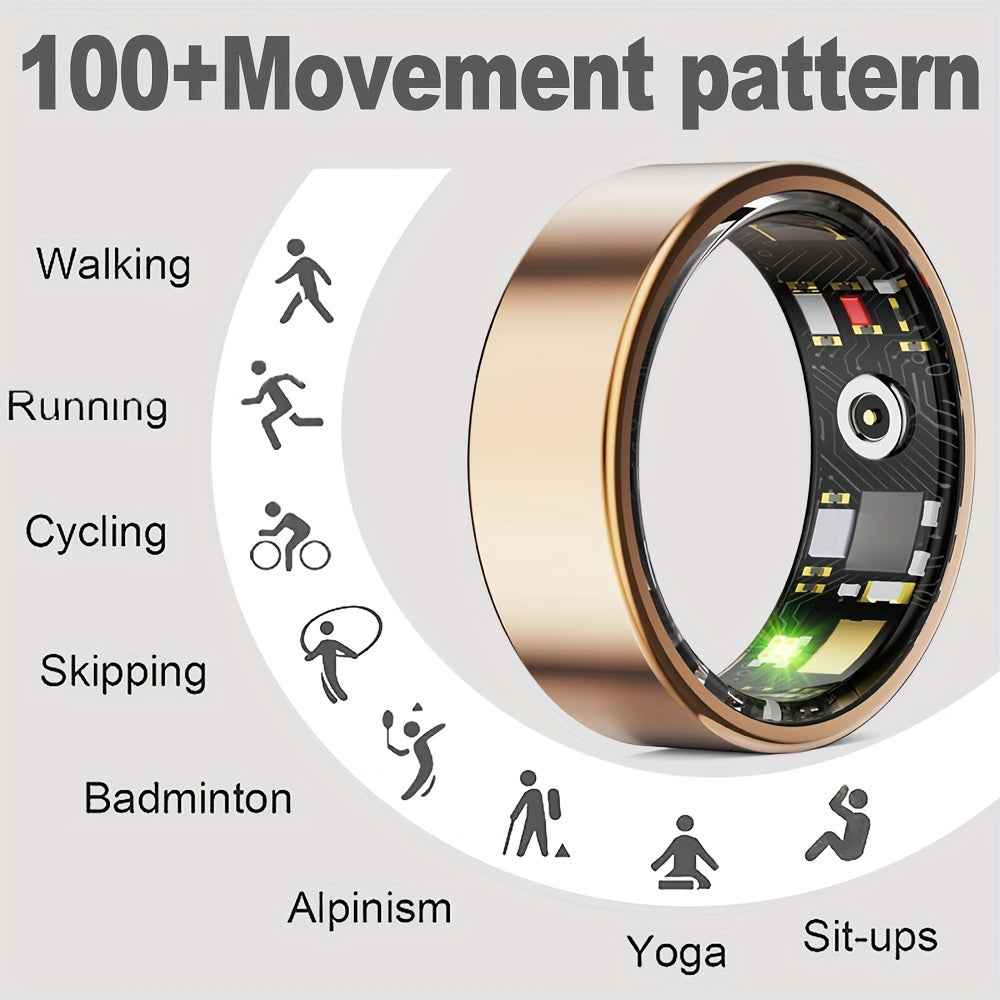 NNETM Smart Fitness Ring with Charging Case - Gold-2