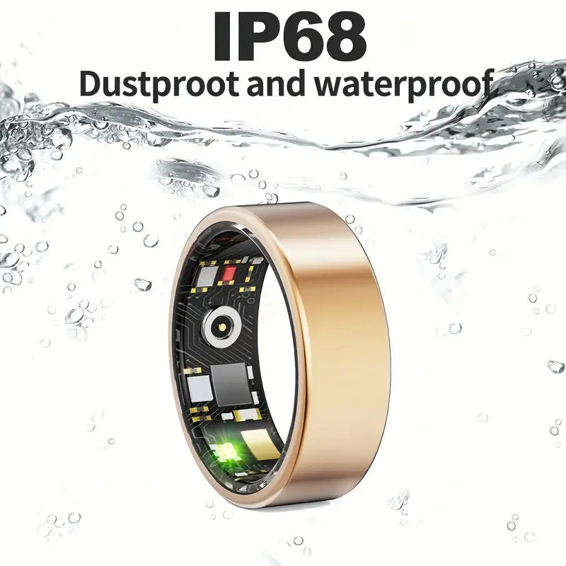 NNETM Smart Fitness Ring with Charging Case - Gold-4