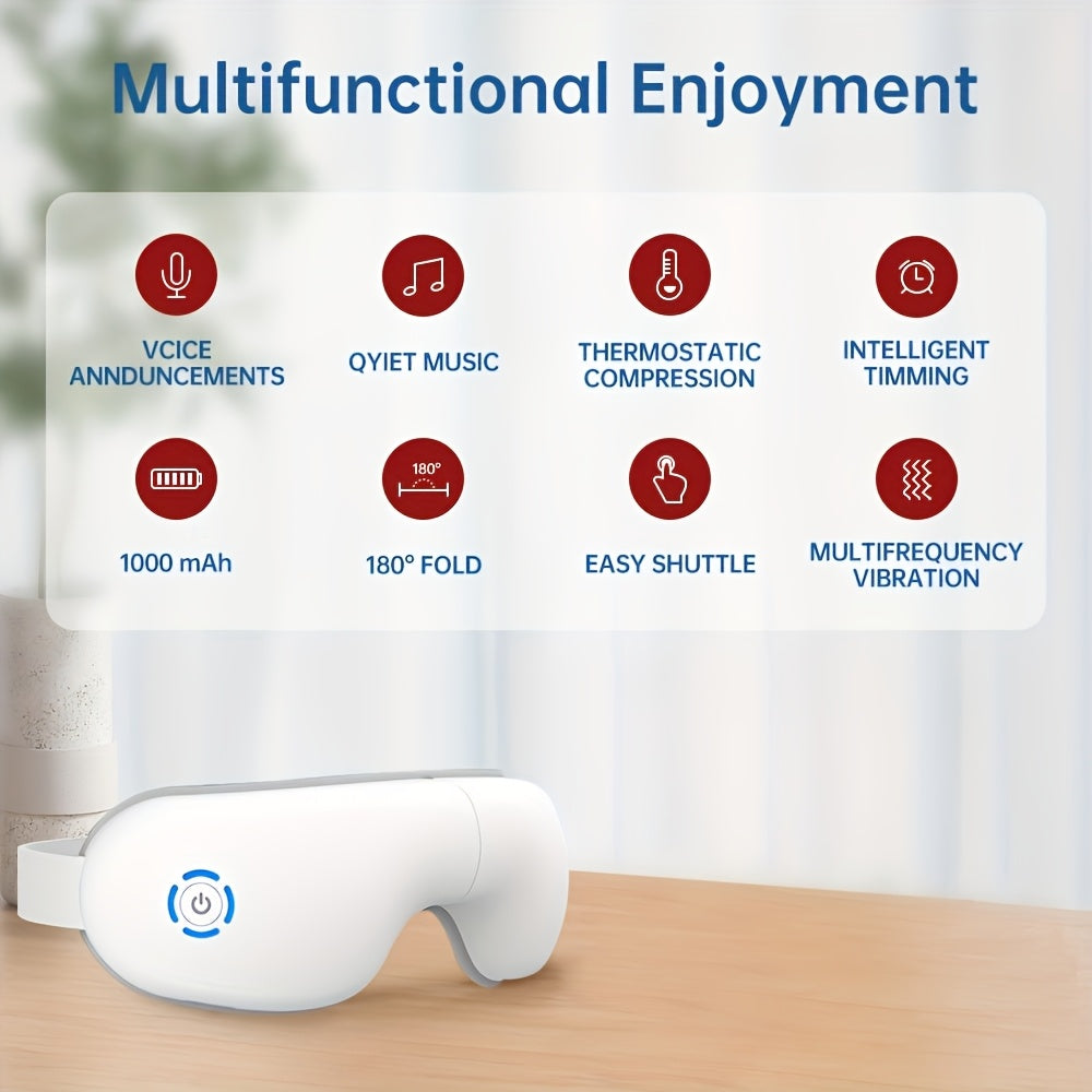 NNETM 4D Portable Eye Massager with Heat & Music-3