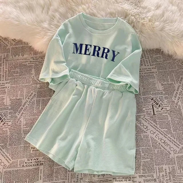 2025 Summer Women Shorts Sets Casual Two Pieces Short Sleeve T Shirts and High Waist Short Pants Solid Outfits Tracksuit 2PCS